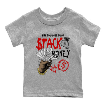 11s Bred shirts to match jordans Stack Money sneaker match tees Air Jordan 11 Retro Bred match shoes to clothes SNRT Sneaker Tees Youth Baby Heather Grey 2 tee