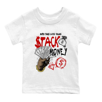 11s Bred shirts to match jordans Stack Money sneaker match tees Air Jordan 11 Retro Bred match shoes to clothes SNRT Sneaker Tees Youth Baby White 2 tee