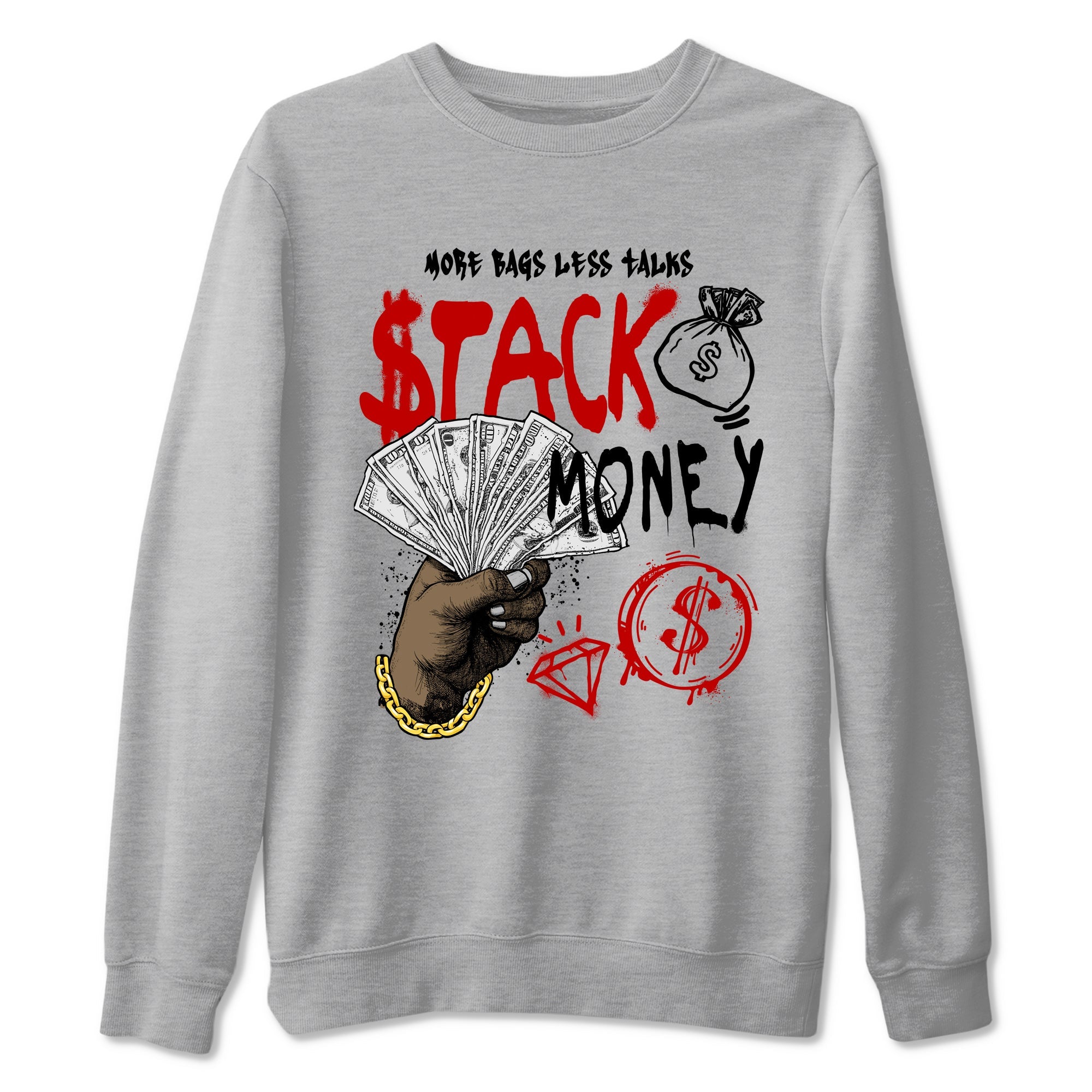 11s Bred shirts to match jordans Stack Money sneaker match tees Air Jordan 11 Retro Bred match shoes to clothes SNRT Sneaker Tees unisex cotton Heather Grey 2 shirts