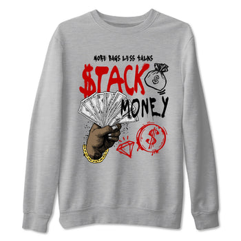 11s Bred shirts to match jordans Stack Money sneaker match tees Air Jordan 11 Retro Bred match shoes to clothes SNRT Sneaker Tees unisex cotton Heather Grey 2 shirts
