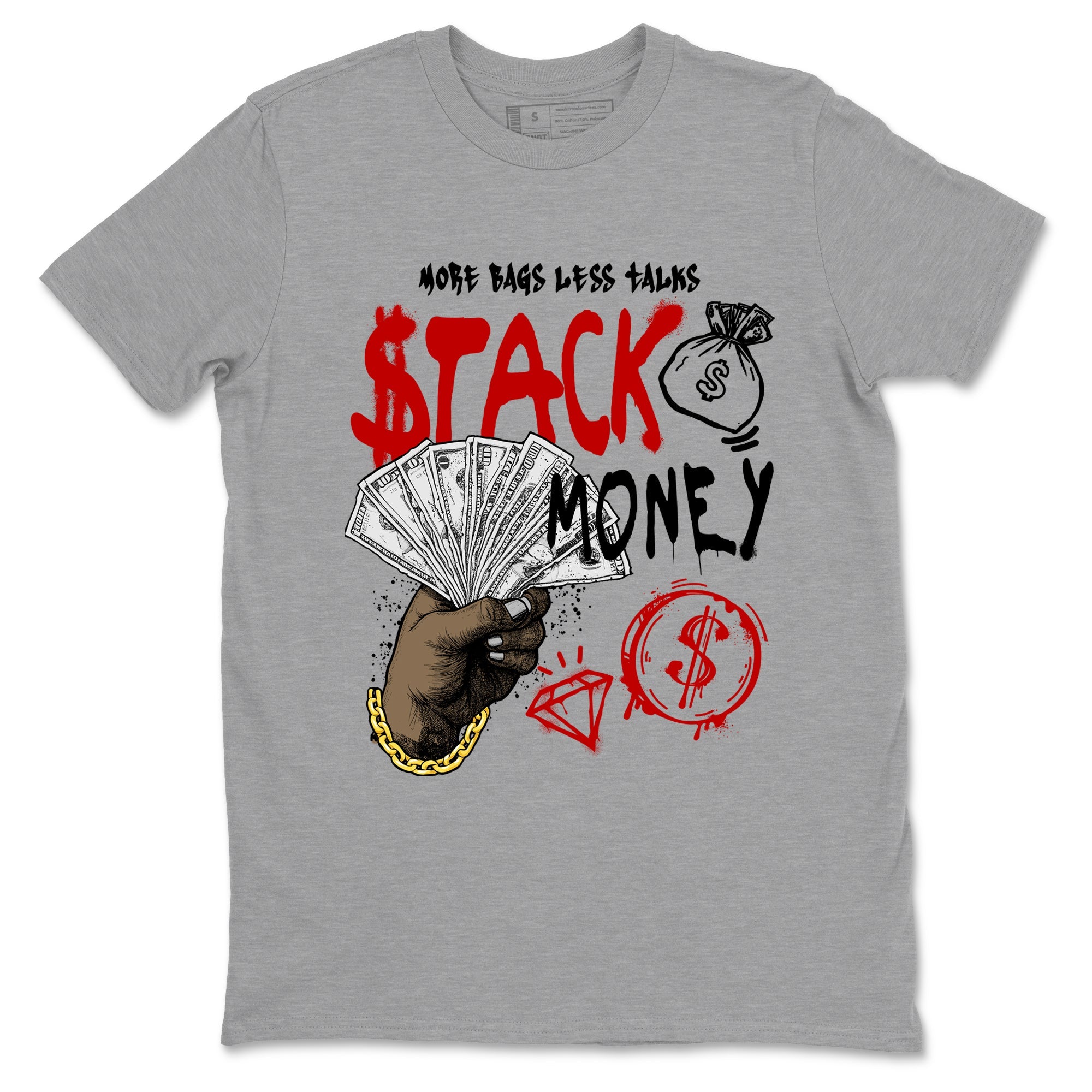 11s Bred shirts to match jordans Stack Money sneaker match tees Air Jordan 11 Retro Bred match shoes to clothes SNRT Sneaker Tees unisex cotton Heather Grey 2 shirts