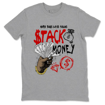 11s Bred shirts to match jordans Stack Money sneaker match tees Air Jordan 11 Retro Bred match shoes to clothes SNRT Sneaker Tees unisex cotton Heather Grey 2 shirts