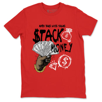 11s Bred shirts to match jordans Stack Money sneaker match tees Air Jordan 11 Retro Bred match shoes to clothes SNRT Sneaker Tees unisex cotton Red 2 shirts