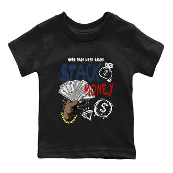 Sneaker match tees – Sneaker Tees To Match Air Jordan 11 Rare Air Shoes – Stack Money Kids T-Shirt Black 2