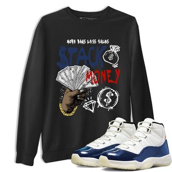 Sneaker match tees – Sneaker Tees To Match Air Jordan 11 Rare Air Shoes – Stack Money Tee Black 1