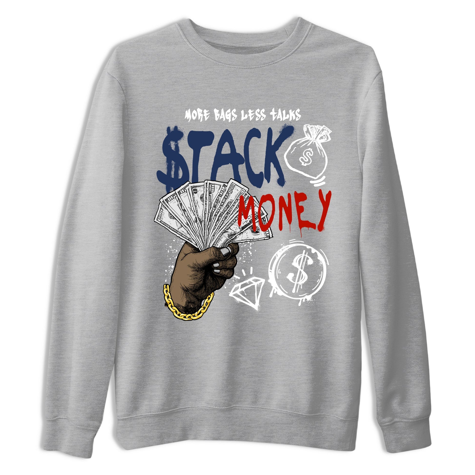 Sneaker match tees – Sneaker Tees To Match Air Jordan 11 Rare Air Shoes – Stack Money Tee Heather Grey 2