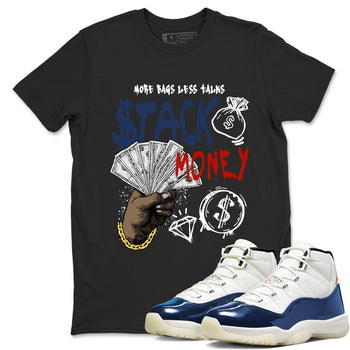 Sneaker match tees – Sneaker Tees To Match Air Jordan 11 Rare Air Shoes – Stack Money Tee Black 1