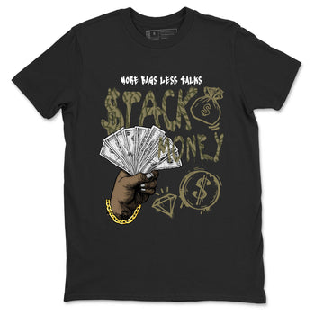 Sneaker Threads – Sneaker Tees To Match Air Jordan 3 Medium Olive – Stack Money Graphic Tee Black 2. Perfect for Jordan releases 2025 colorways.