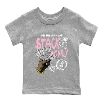 Sneaker match tees – Sneaker Tees To Match Air Jordan 5 35th Anniversary Shoes – Stack Money Kids T-Shirt Heather Grey 2