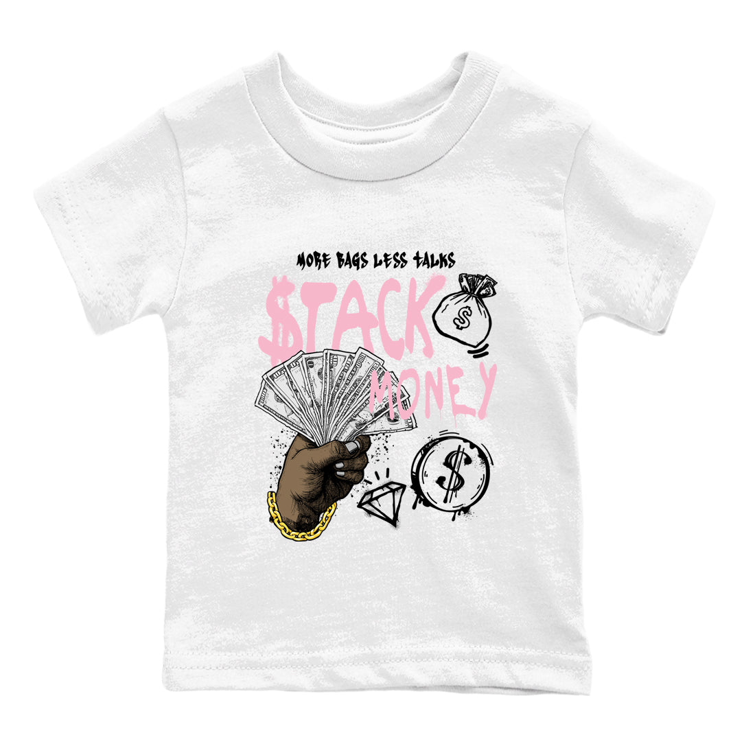 Sneaker match tees – Sneaker Tees To Match Air Jordan 5 35th Anniversary Shoes – Stack Money Kids T-Shirt White 2