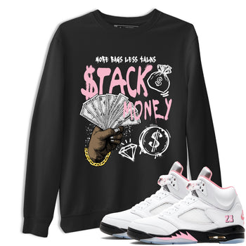 Sneaker match tees – Sneaker Tees To Match Air Jordan 5 35th Anniversary Shoes – Stack Money Tee Black 1