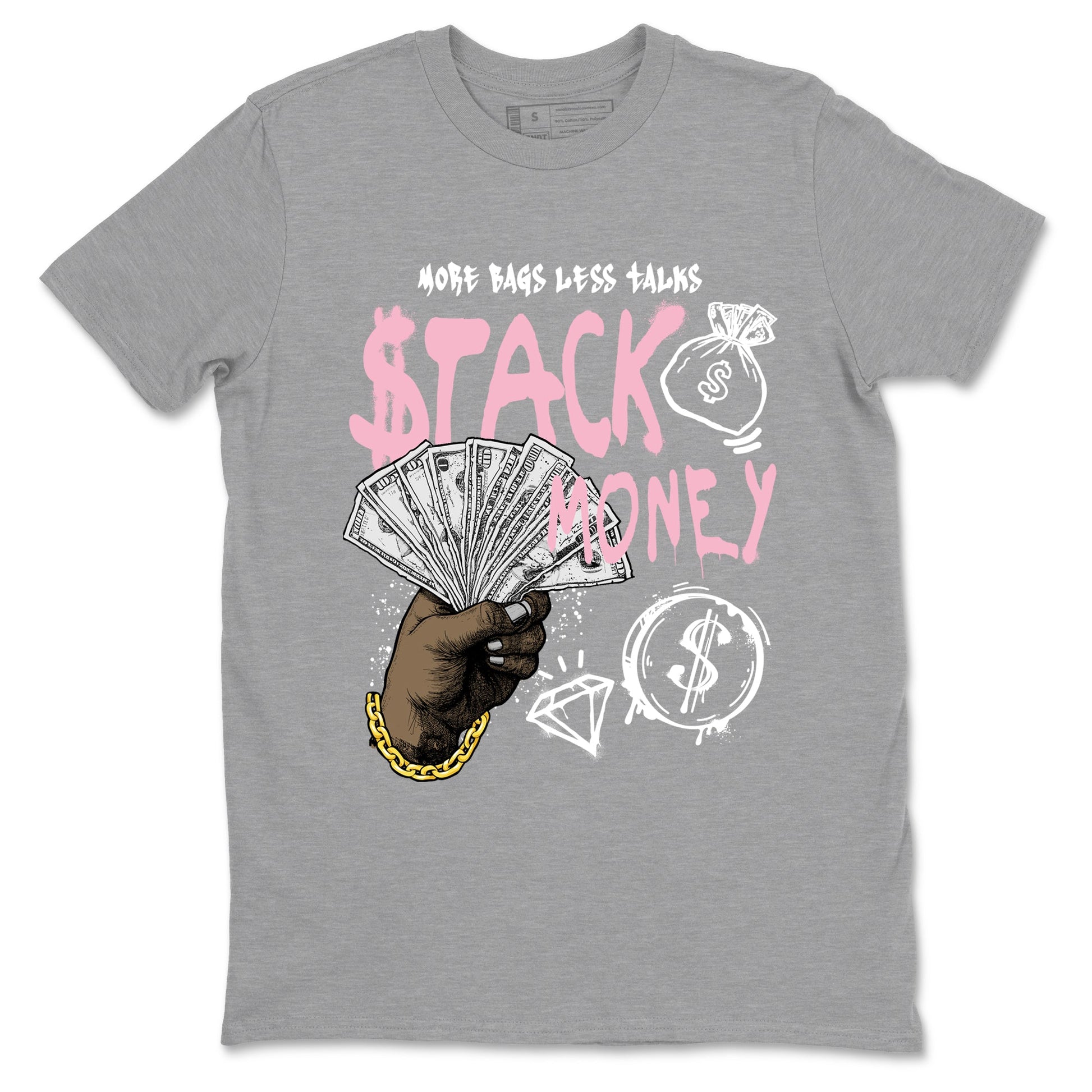 Sneaker match tees – Sneaker Tees To Match Air Jordan 5 35th Anniversary Shoes – Stack Money Tee Heather Grey 2