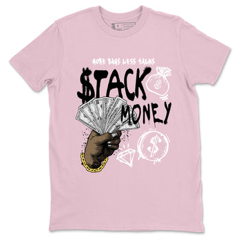 Sneaker match tees – Sneaker Tees To Match Air Jordan 5 35th Anniversary Shoes – Stack Money Tee Pink 2