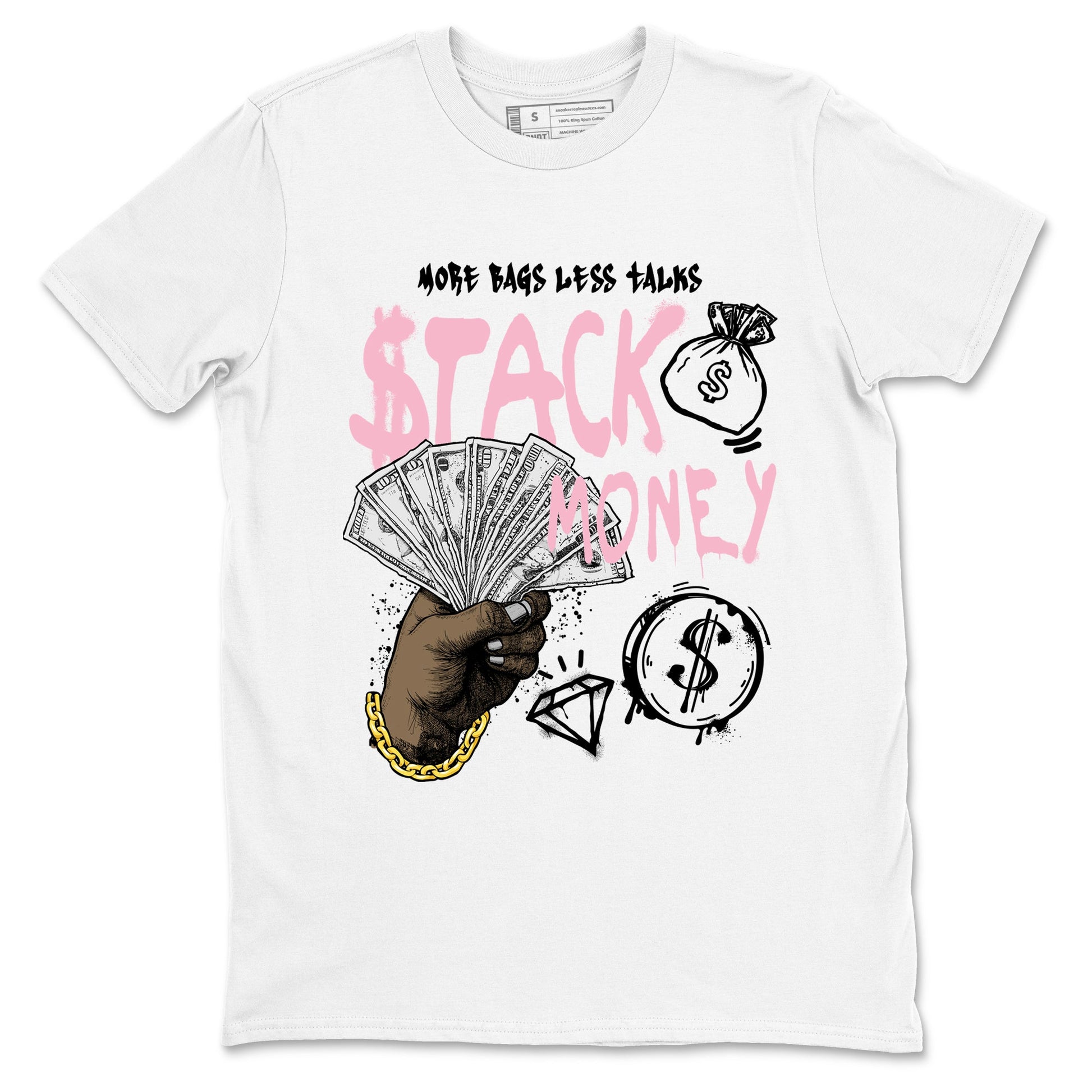 Sneaker match tees – Sneaker Tees To Match Air Jordan 5 35th Anniversary Shoes – Stack Money Tee White 2