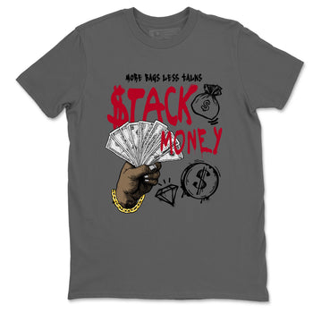 Sneaker match tees – Sneaker Tees To Match Air Jordan 8 Bunny Shoes Air Jordan 8 White and True Red – Stack Money Tee Cool Grey 2