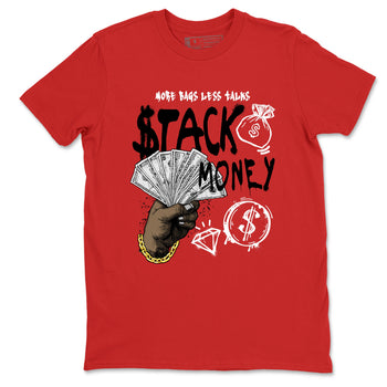 Sneaker match tees – Sneaker Tees To Match Air Jordan 8 Bunny Shoes Air Jordan 8 White and True Red – Stack Money Tee Red 2