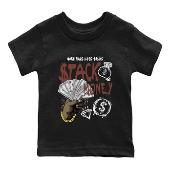 Sneaker match tees – Sneaker Tees To Match Dunk Low Football Shoes – Stack Money Kids T-Shirt Black 2