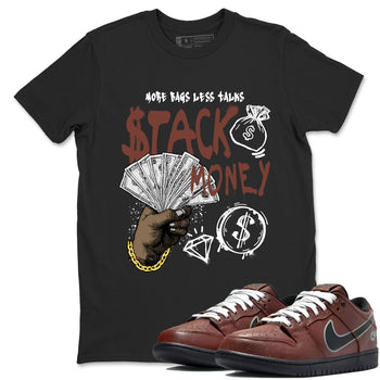 Sneaker match tees – Sneaker Tees To Match Dunk Low Football Shoes – Stack Money Tee Black 1