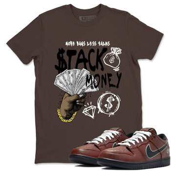 Sneaker match tees – Sneaker Tees To Match Dunk Low Football Shoes – Stack Money Tee Dark Chocolate 1