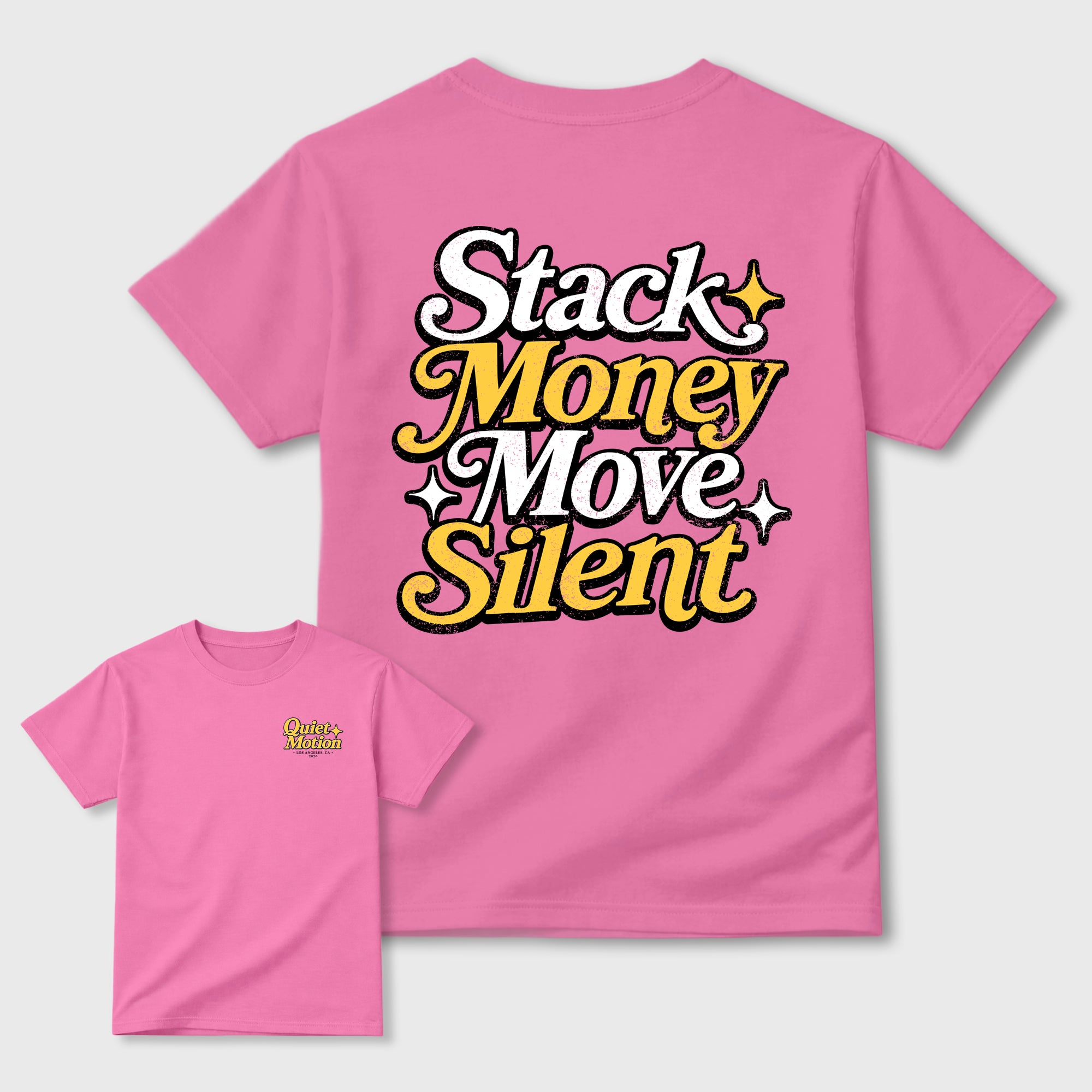 Stack Money Move Silent Graphic T-Shirt featuring original streetwear artwork designed to match the . Bubble Gum Graphic T-Shirt.