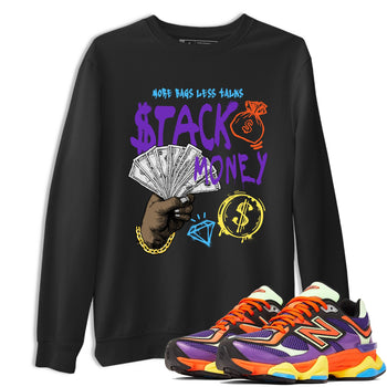 Sneaker Threads – Sneaker Tees To Match New Balance 9060 Prism Purple – Stack Money Graphic Tee Black 1. Perfect for Jordan releases 2025 colorways.