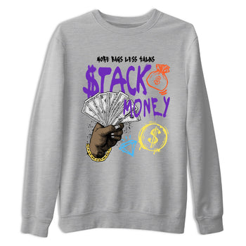 Sneaker Threads – Sneaker Tees To Match New Balance 9060 Prism Purple – Stack Money Graphic Tee Heather Grey 2. Perfect for Jordan releases 2025 colorways.