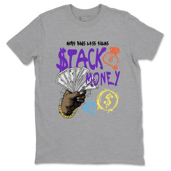 Sneaker Threads – Sneaker Tees To Match New Balance 9060 Prism Purple – Stack Money Graphic Tee Heather Grey 2. Perfect for Jordan releases 2025 colorways.