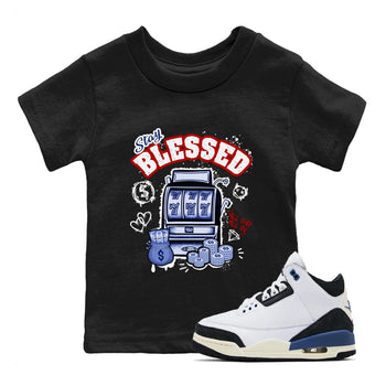 1s Rare Air shirts to match jordans Stay Blessed sneaker match tees Air Jordan 1 High OG Rare Air Deep Royal Blue match shoes to clothes SNRT Sneaker Tees Youth Baby Black 1 tee
