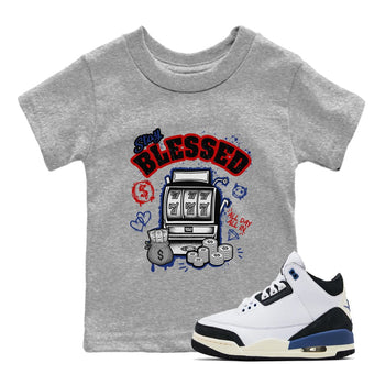 1s Rare Air shirts to match jordans Stay Blessed sneaker match tees Air Jordan 1 High OG Rare Air Deep Royal Blue match shoes to clothes SNRT Sneaker Tees Youth Baby Heather Grey 1 tee