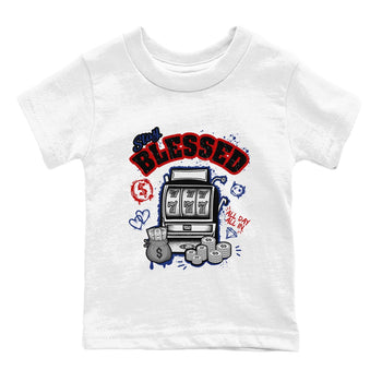 1s Rare Air shirts to match jordans Stay Blessed sneaker match tees Air Jordan 1 High OG Rare Air Deep Royal Blue match shoes to clothes SNRT Sneaker Tees Youth Baby White 2 tee