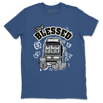 3s For The Love to match jordans Stay Blessed sneaker match tees A Ma Maniere For The Love match shoes to clothes SNRT Sneaker Tees unisex cotton Denim Blue 2 shirts