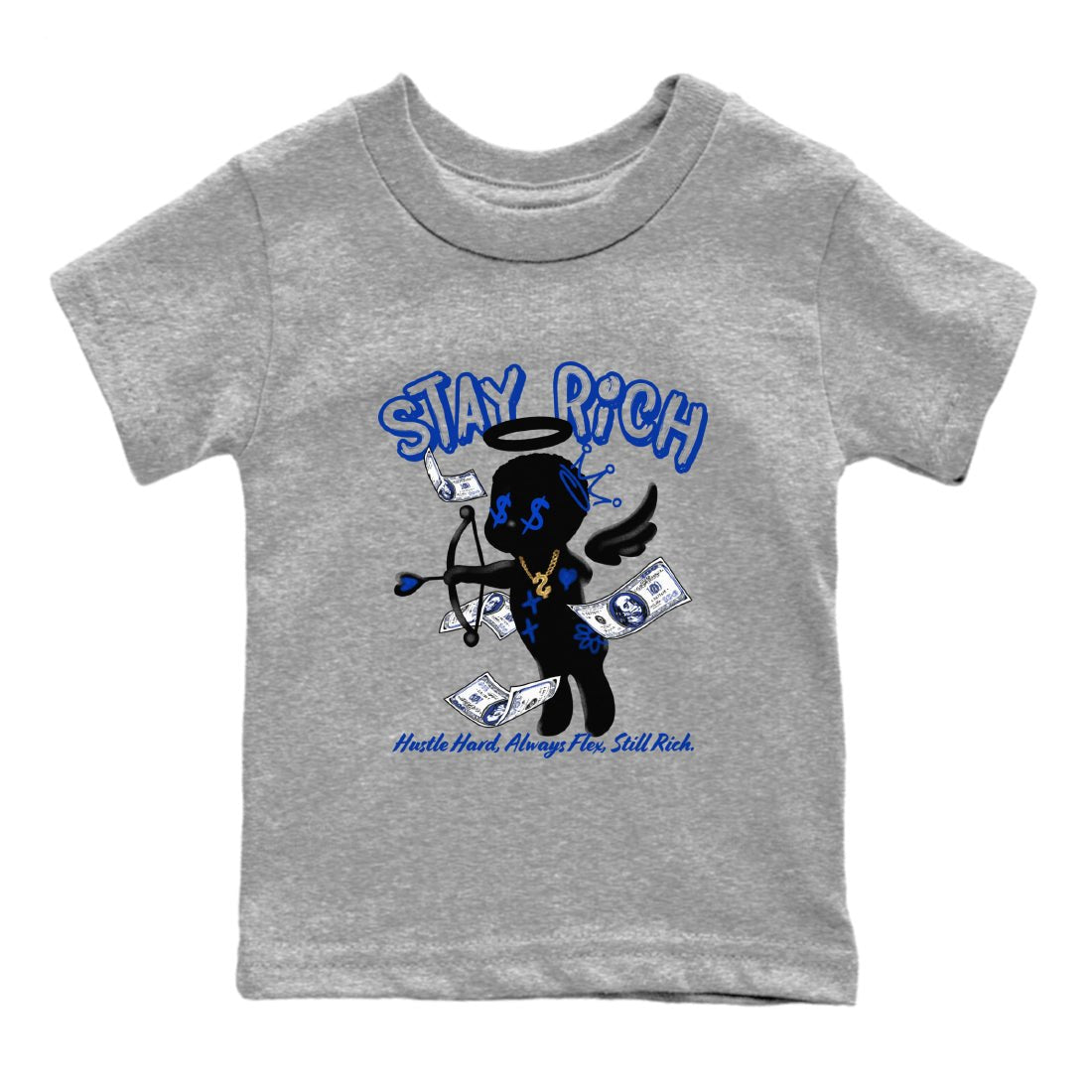 Air Foamposite One Royal shirts to match jordans Stay Rich sneaker match tees Foams One Royal match shoes to clothes SNRT Sneaker Tees Youth Baby Heather Grey 2 tee