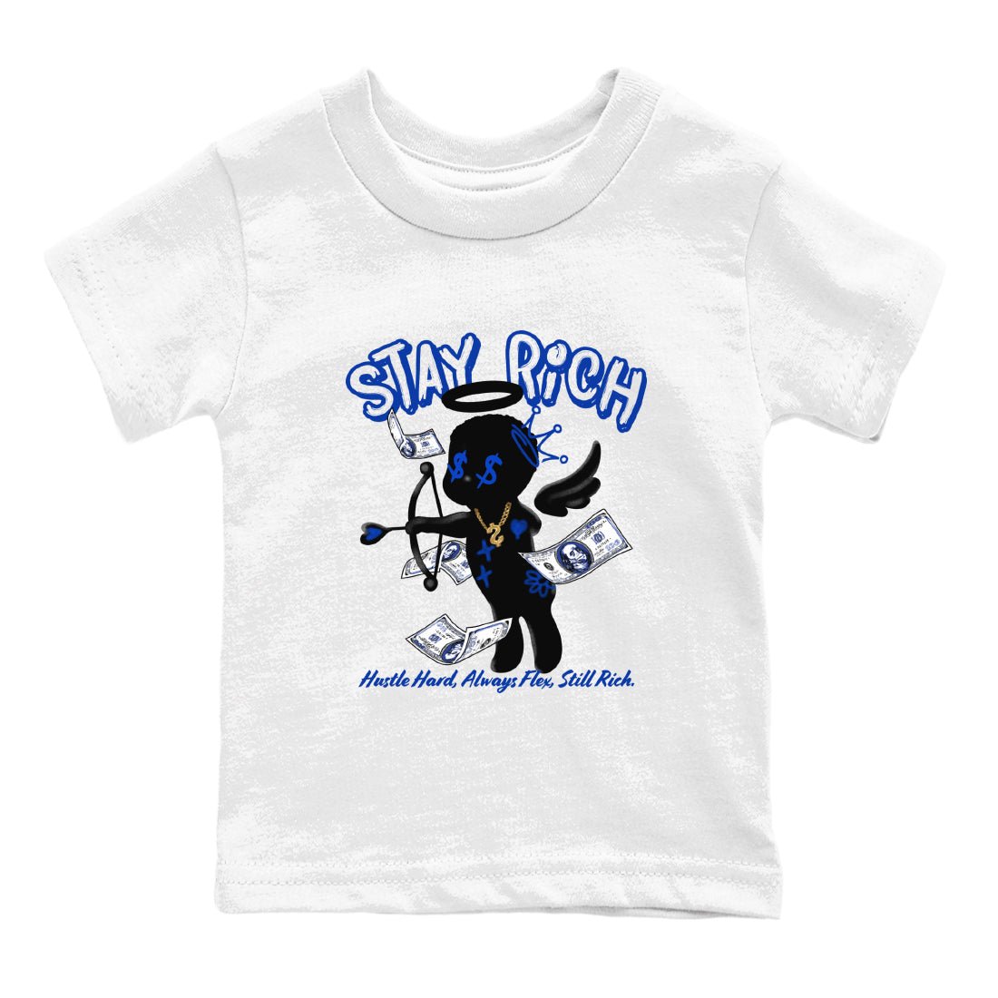 Air Foamposite One Royal shirts to match jordans Stay Rich sneaker match tees Foams One Royal match shoes to clothes SNRT Sneaker Tees Youth Baby White 2 tee