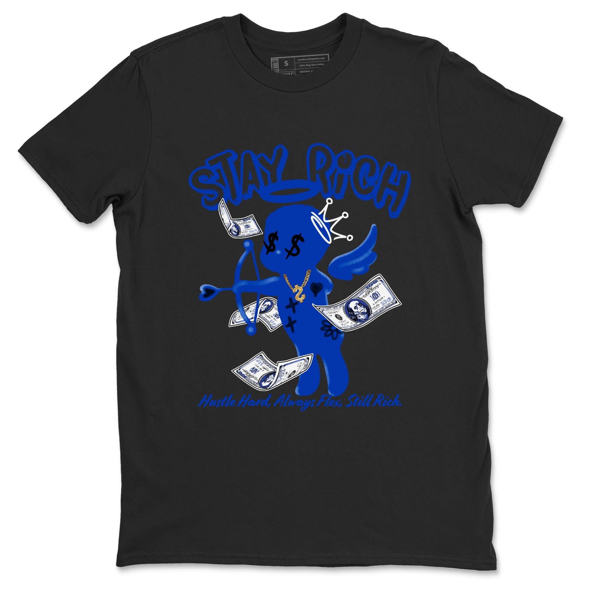 Air Foamposite One Royal shirts to match jordans Stay Rich sneaker match tees Foams One Royal match shoes to clothes SNRT Sneaker Tees unisex cotton Black 2 shirts