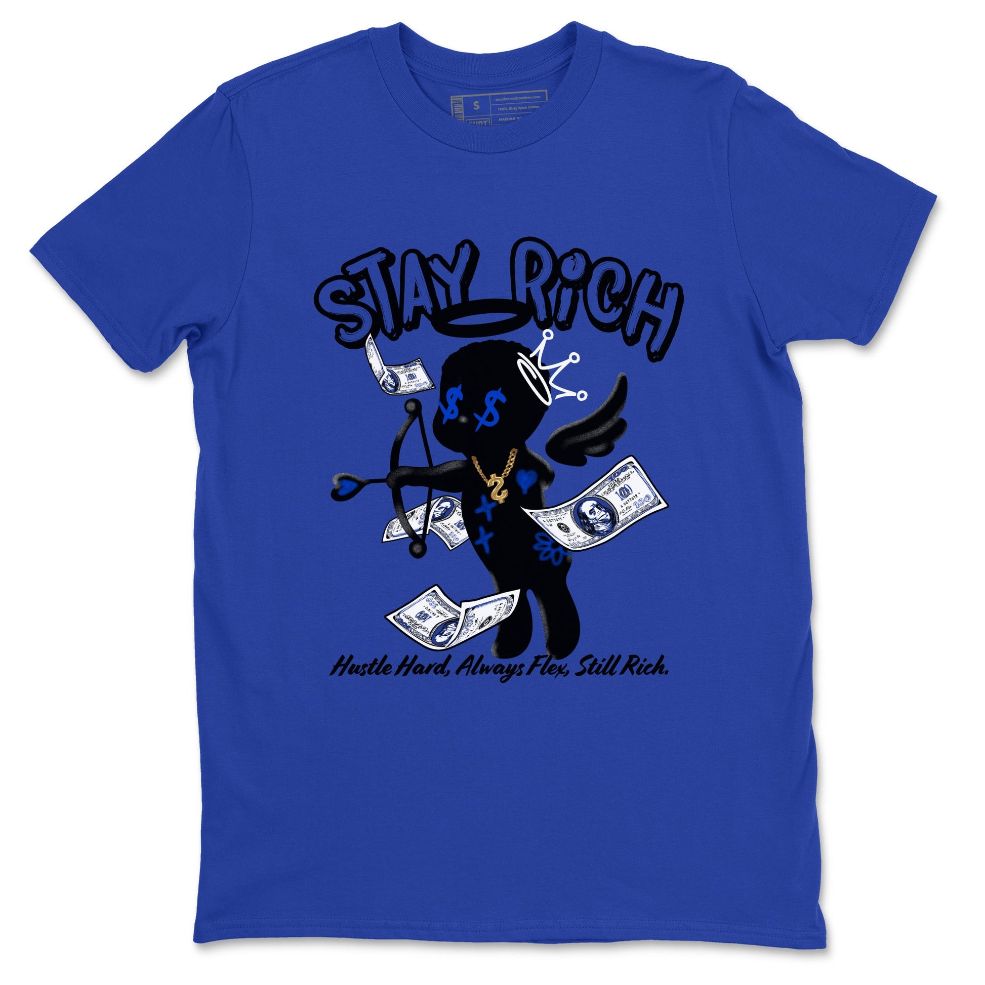 Air Foamposite One Royal shirts to match jordans Stay Rich sneaker match tees Foams One Royal match shoes to clothes SNRT Sneaker Tees unisex cotton Royal Blue 2 shirts