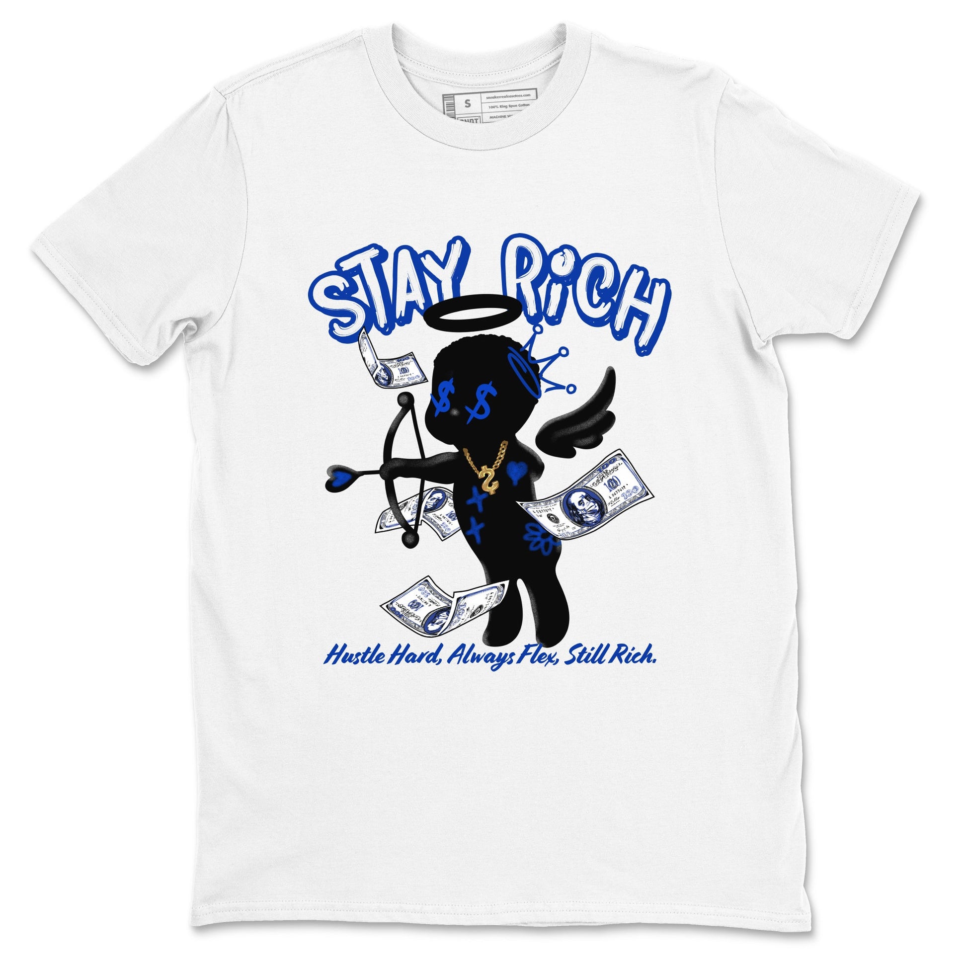 Air Foamposite One Royal shirts to match jordans Stay Rich sneaker match tees Foams One Royal match shoes to clothes SNRT Sneaker Tees unisex cotton White 2 shirts