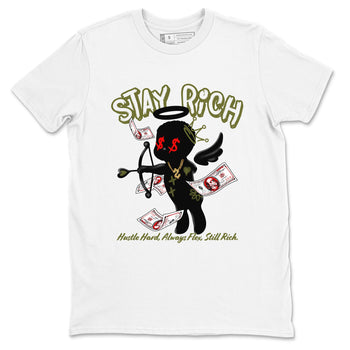1s Travis Scott Medium Olive shirts to match jordans Stay Rich sneaker match tees Air Jordan 1 Travis Scott Medium Olive match shoes to clothes SNRT Sneaker Tees unisex cotton White 2 shirts