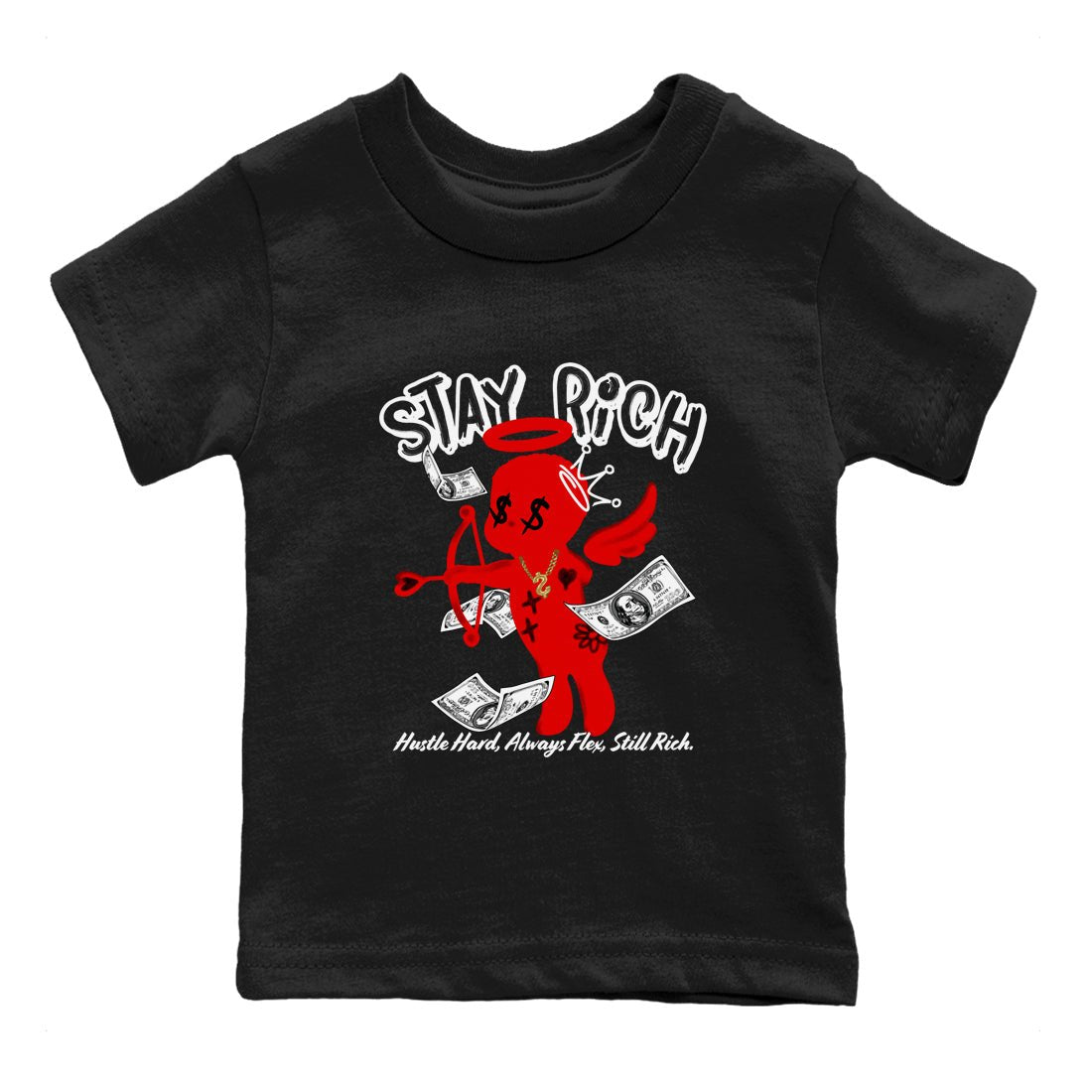 11s Bred Velvet shirts to match jordans Stay Rich sneaker match tees Air Jordan 11 Retro Bred Velvet match shoes to clothes SNRT Sneaker Tees Youth Baby Black 2 tee