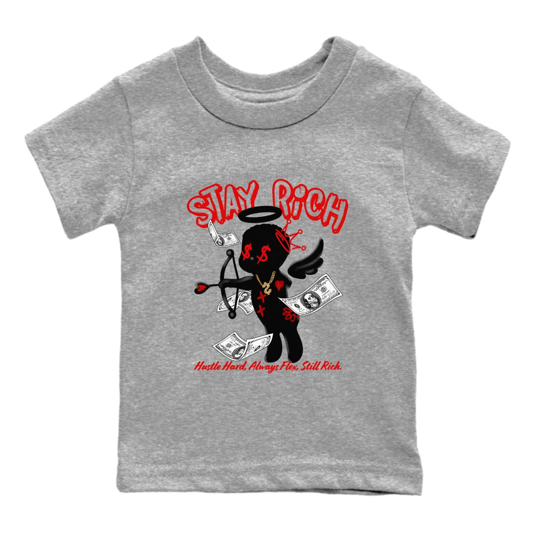 11s Bred Velvet shirts to match jordans Stay Rich sneaker match tees Air Jordan 11 Retro Bred Velvet match shoes to clothes SNRT Sneaker Tees Youth Baby Heather Grey 2 tee