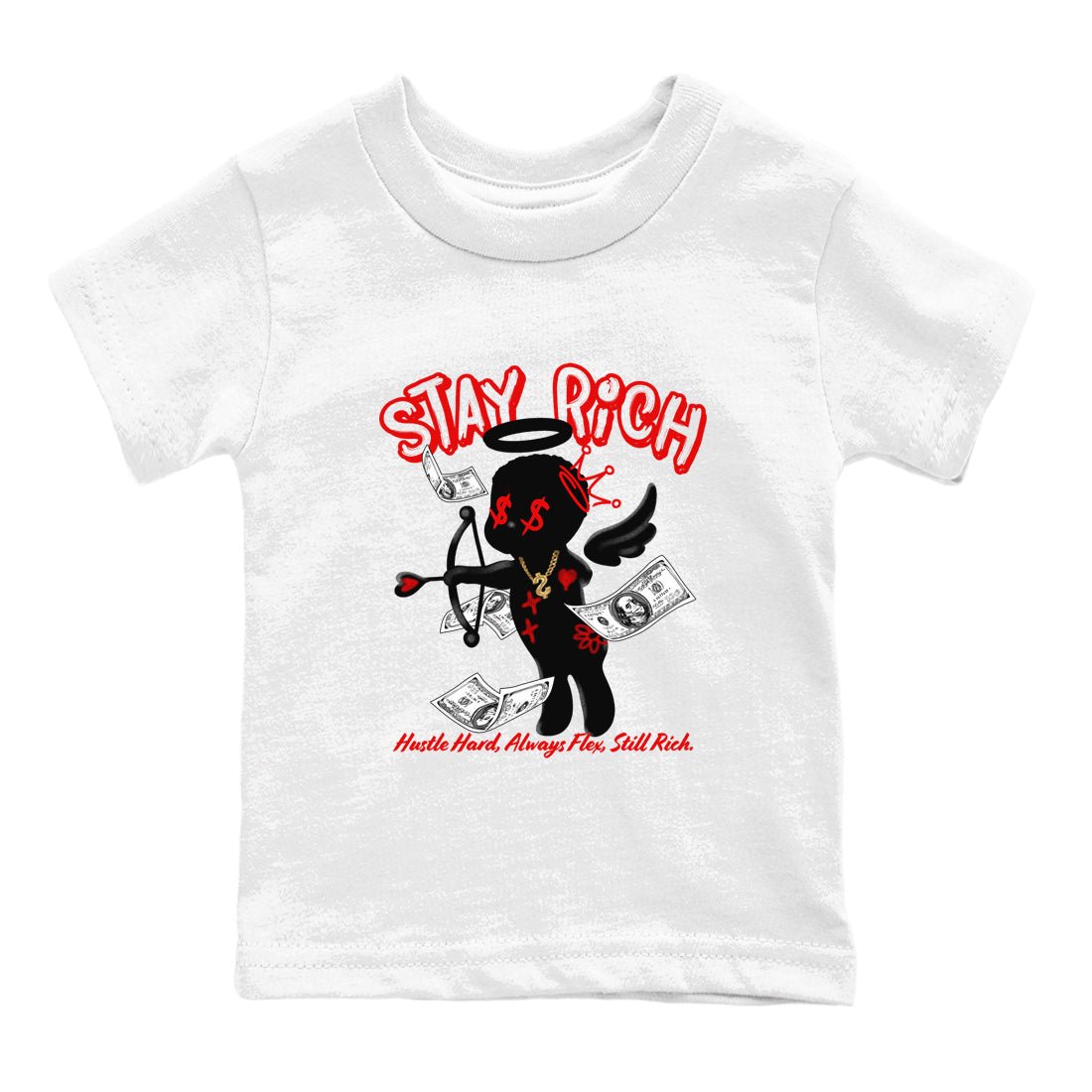 11s Bred Velvet shirts to match jordans Stay Rich sneaker match tees Air Jordan 11 Retro Bred Velvet match shoes to clothes SNRT Sneaker Tees Youth Baby White 2 tee