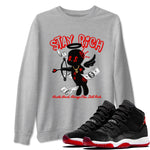 11s Bred Velvet shirts to match jordans Stay Rich sneaker match tees Air Jordan 11 Retro Bred Velvet match shoes to clothes SNRT Sneaker Tees unisex cotton Heather Grey 1 shirts