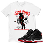 11s Bred Velvet shirts to match jordans Stay Rich sneaker match tees Air Jordan 11 Retro Bred Velvet match shoes to clothes SNRT Sneaker Tees unisex cotton White 1 shirts