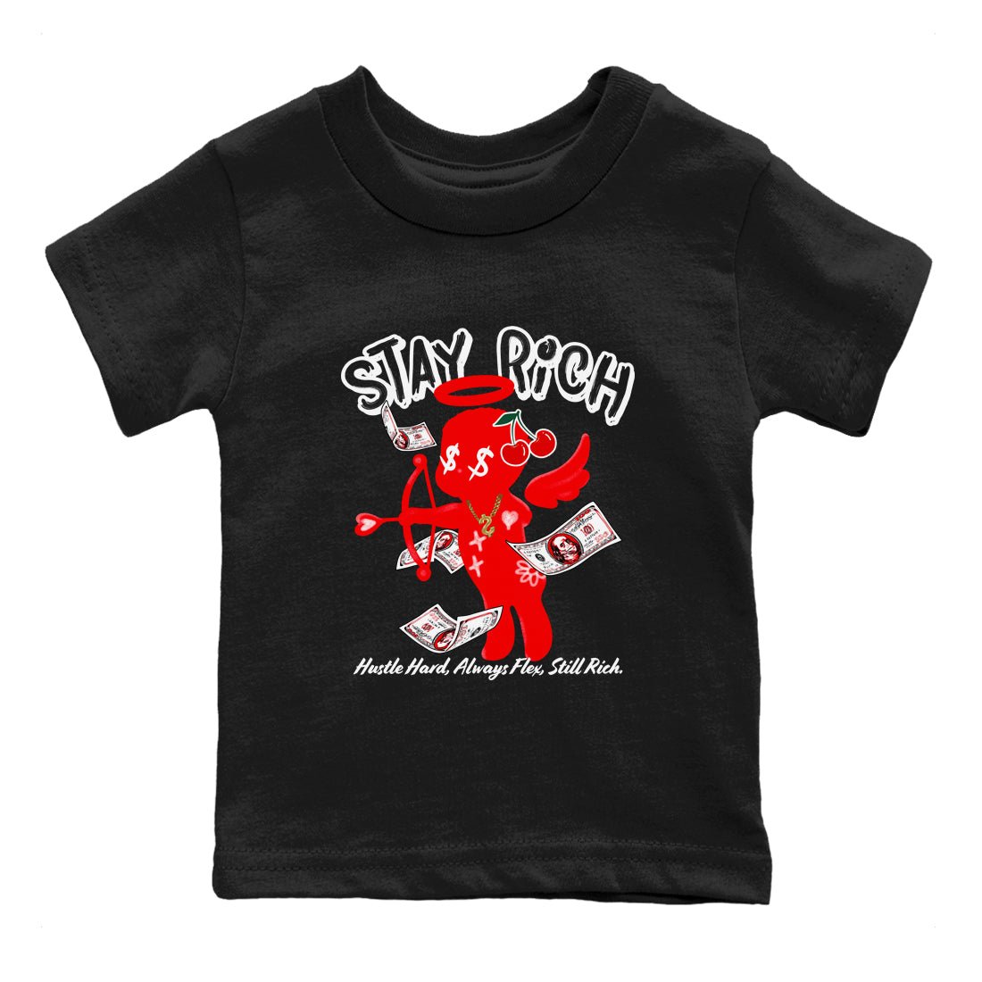 11s Cherry shirts to match jordans Stay Rich sneaker match tees Air Jordan 11 Retro Cherry match shoes to clothes SNRT Sneaker Tees Youth Baby Black 2 tee