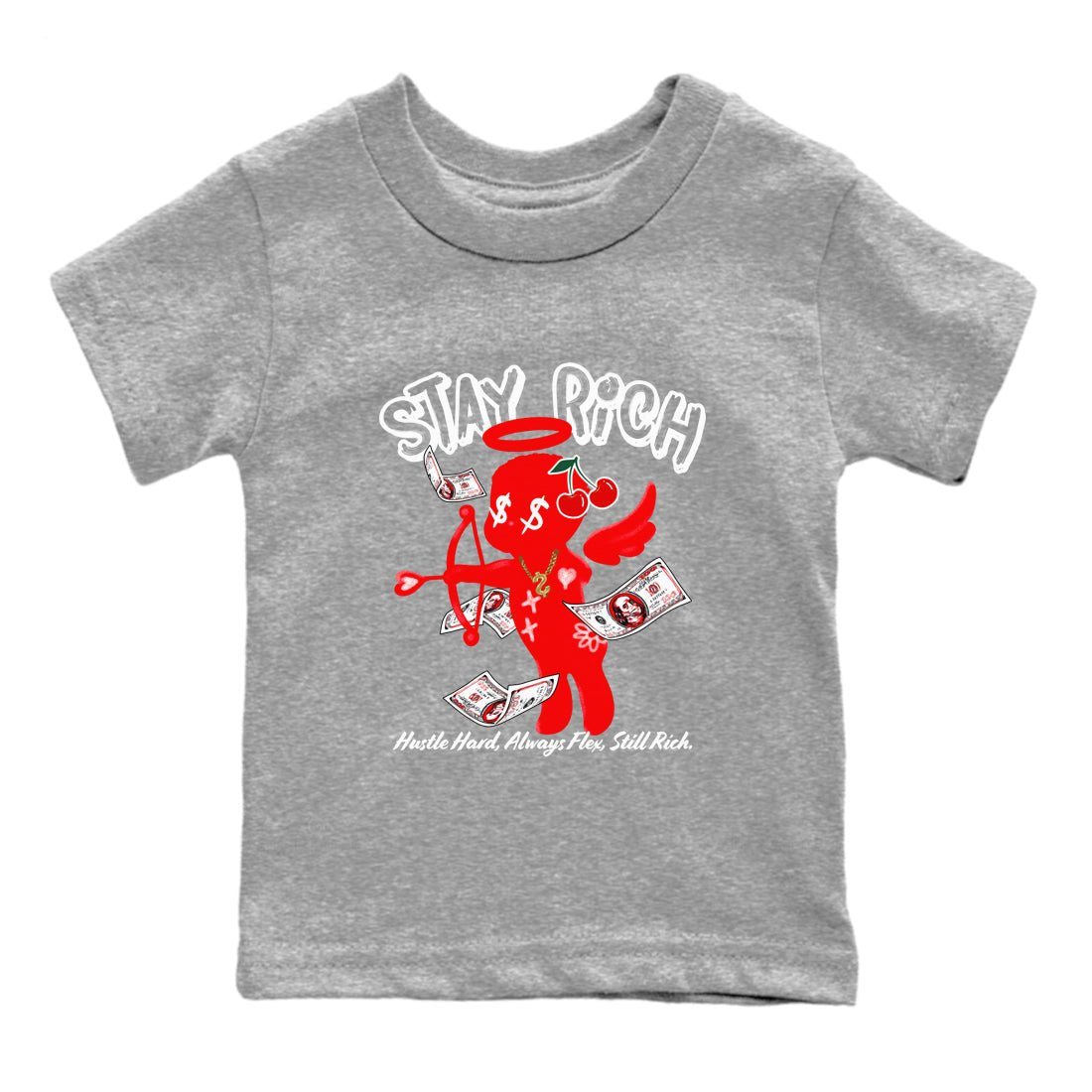 11s Cherry shirts to match jordans Stay Rich sneaker match tees Air Jordan 11 Retro Cherry match shoes to clothes SNRT Sneaker Tees Youth Baby Heather Grey 2 tee