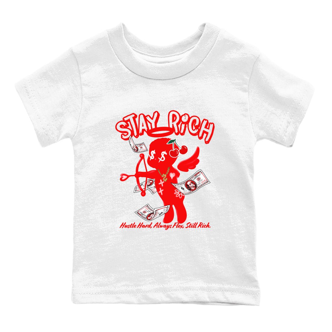 11s Cherry shirts to match jordans Stay Rich sneaker match tees Air Jordan 11 Retro Cherry match shoes to clothes SNRT Sneaker Tees Youth Baby White 2 tee