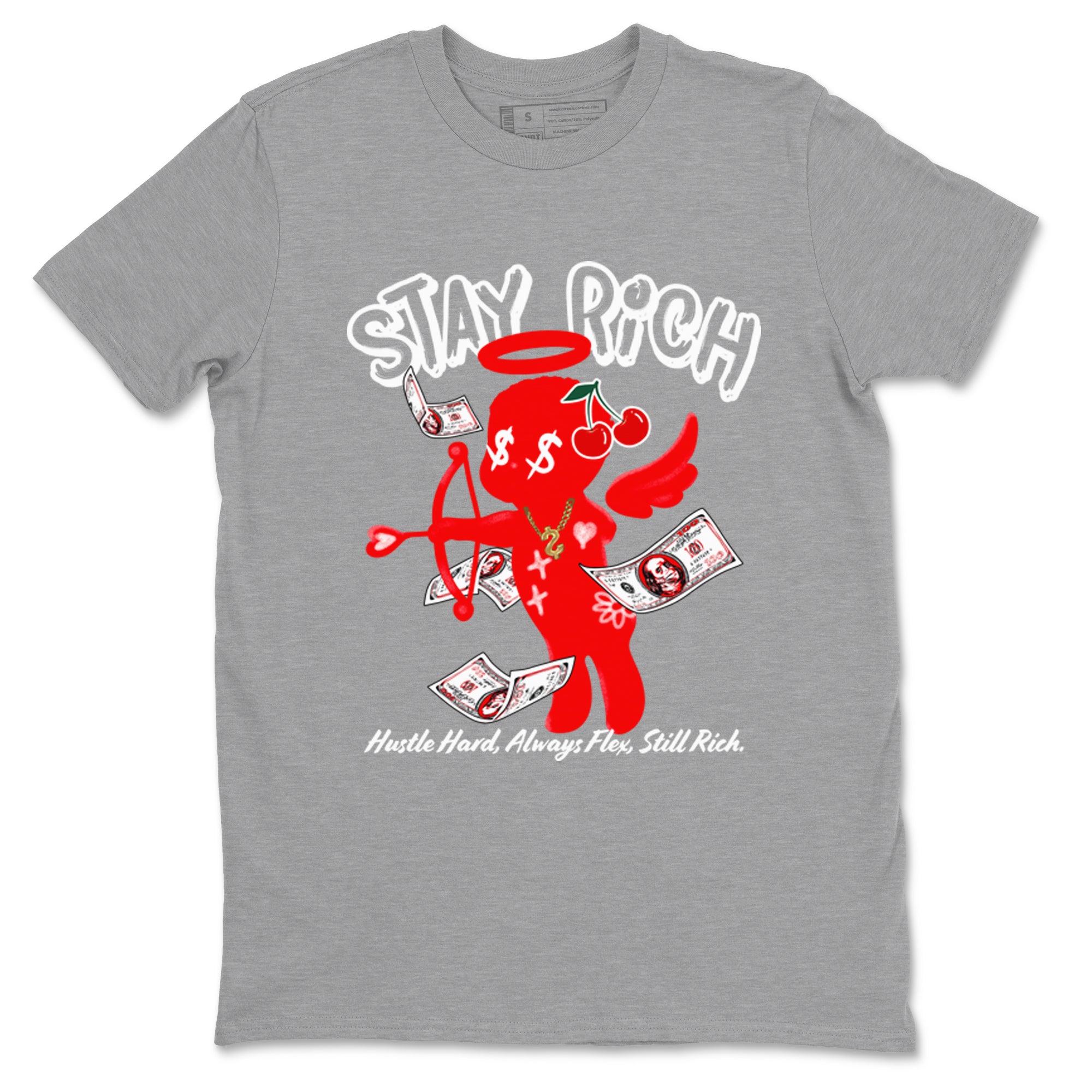 11s Cherry shirts to match jordans Stay Rich sneaker match tees Air Jordan 11 Retro Cherry match shoes to clothes SNRT Sneaker Tees unisex cotton Heather Grey 2 shirts