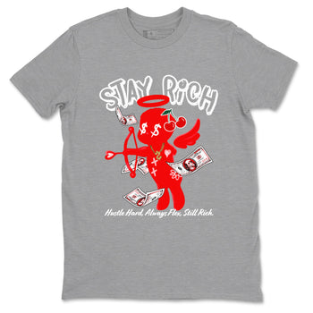 11s Cherry shirts to match jordans Stay Rich sneaker match tees Air Jordan 11 Retro Cherry match shoes to clothes SNRT Sneaker Tees unisex cotton Heather Grey 2 shirts