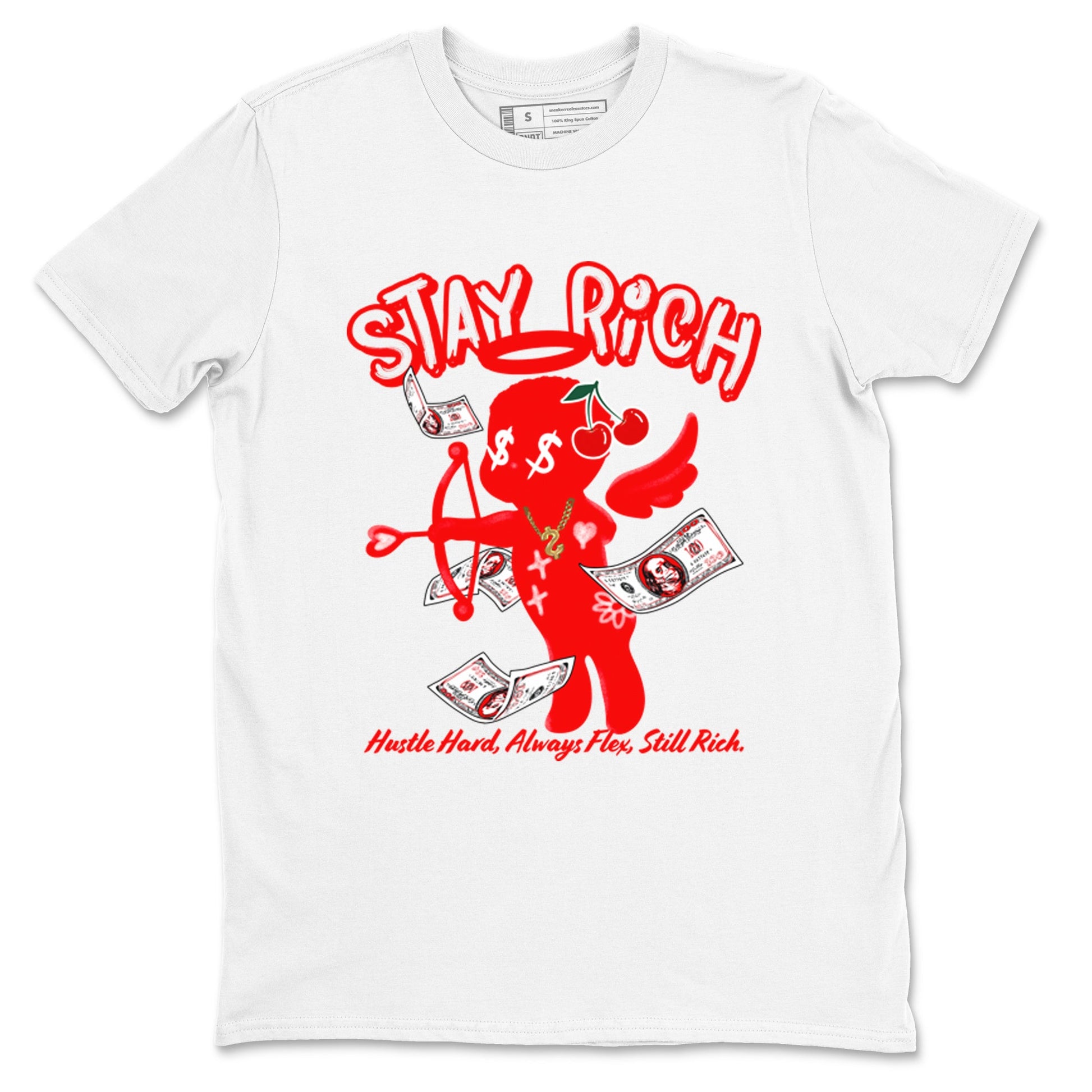 11s Cherry shirts to match jordans Stay Rich sneaker match tees Air Jordan 11 Retro Cherry match shoes to clothes SNRT Sneaker Tees unisex cotton White 2 shirts