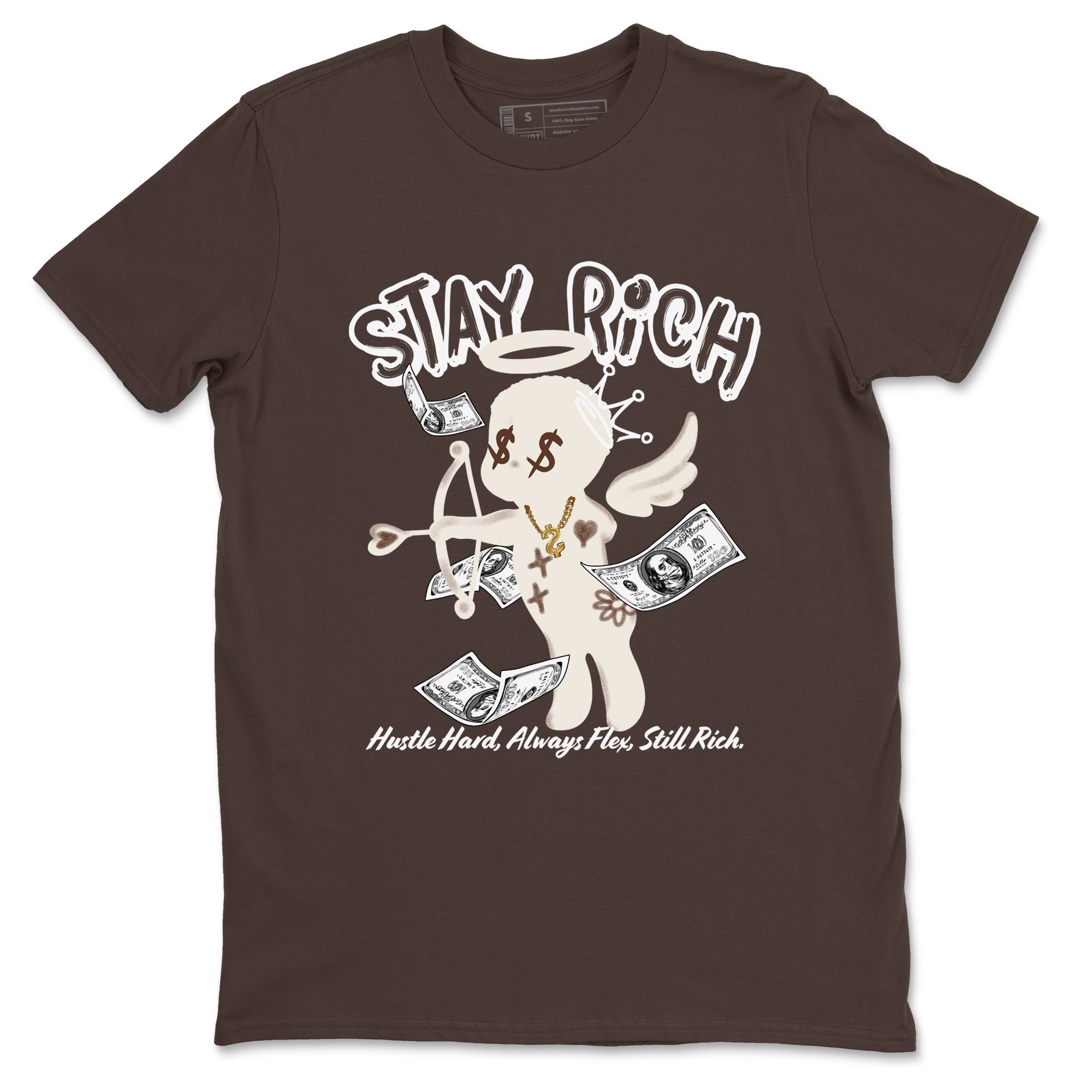 AJ12 Baroque Brown shirts to match jordans Stay Rich best t shirts to wear with jordans SoleFly x Jordan 12 Baroque Brown match shoes to clothes SNRT Sneaker Tees unisex cotton Dark Chocolate 2 shirts