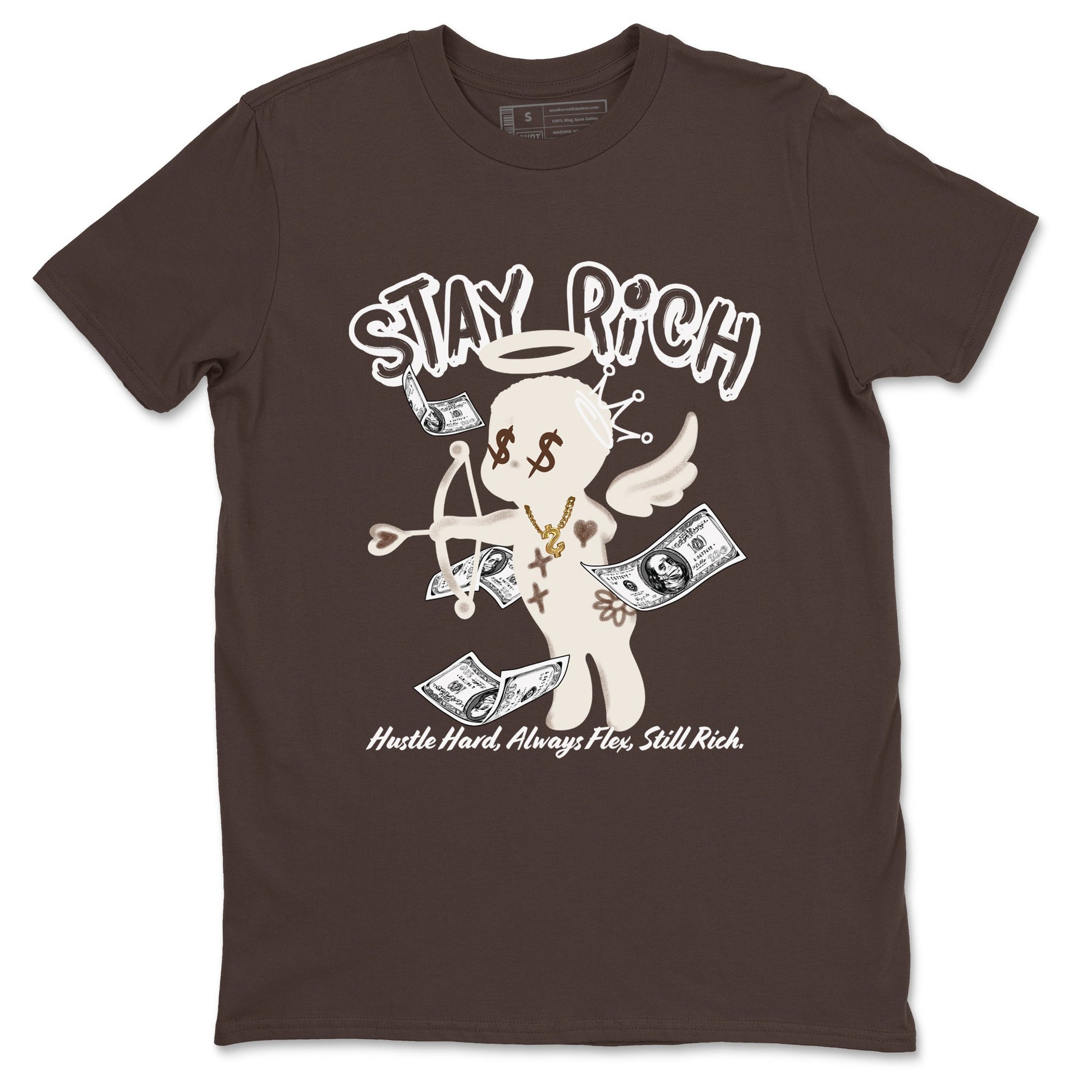 AJ12 Baroque Brown shirts to match jordans Stay Rich best t shirts to wear with jordans SoleFly x Jordan 12 Baroque Brown match shoes to clothes SNRT Sneaker Tees unisex cotton Dark Chocolate 2 shirts